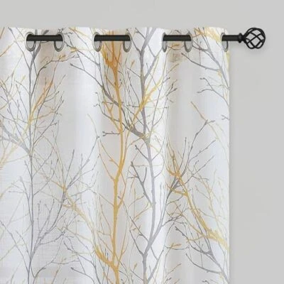 FMFUNCTEX Cortinas de Lino Semi Transparente para Dormitorio, Azul Tamaños Surtidos, Colores  Foto 1 de 4