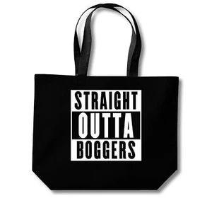 Straight Outta Boggers Shopping Bag (Black, White, Natural) - Picture 1 of 8