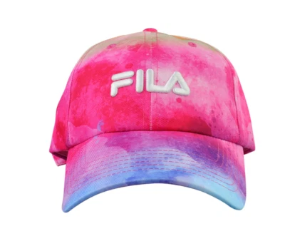 Gorra de béisbol Fila Snapback para mujer tie dye multicolor bordada Foto 1 de 4