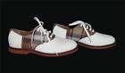 Ralph Lauren Orval Off-White Leather Plaid Leather Lined Saddle Shoes Mn's 9 New