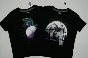 Old Navy Boys Black Short Sleeve Graphic Tees T-Shirts Size XS 5 NEW - Picture 1 of 9