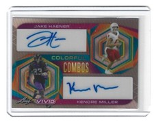 2023 Leaf Vivid Jake Haener/Kendre Miller Gray Prismatic Dual Auto CC-26 9/9