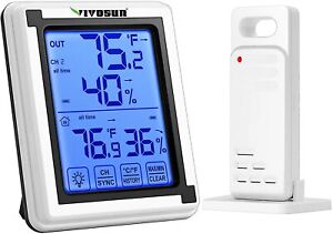 VIVOSUN Digital Hygrometer Indoor Outdoor Thermometer Humidity Monitor with... 