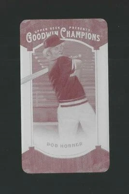 2014 Upper Deck Goodwin Champions Bob Horner Braves #66 Mini Mag Plate True 1/1 - Image 1 of 2