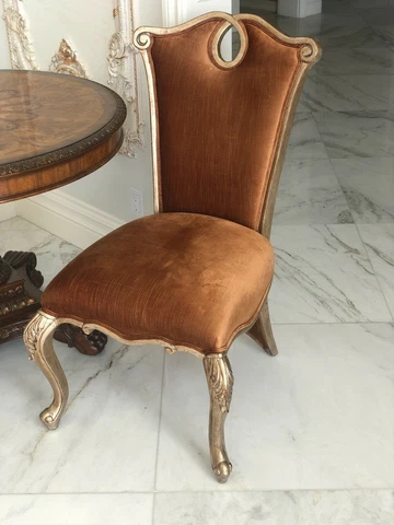 Old WorLd vintage Italian FRENCH bronze HandMd metallic Wood Frame Chairs 2 avai Cover