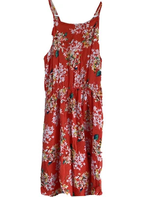 Vestido Sol Niñas Antiguo Azul Marino Naranja Rojo Coral L 10/12 Usado en Excelente Condición Lindo Vacaciones Verano Foto 1 de 4