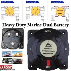 Heavy Duty Marine Dual Battery Switch Isolator Selector Both 1 2 Off for Boat RV - Picture 1 of 12
