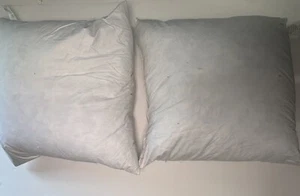 2 Feather Down 100% Full Duck Pillow Inserts White Decor Throw Sofa 20x20 32oz - Picture 1 of 4