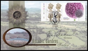 PETER SEABROOK Firmado 2000 GB Jardín Botánico Panel Bklt £1 Moneda Benham C59 FDC - Imagen 1 de 4