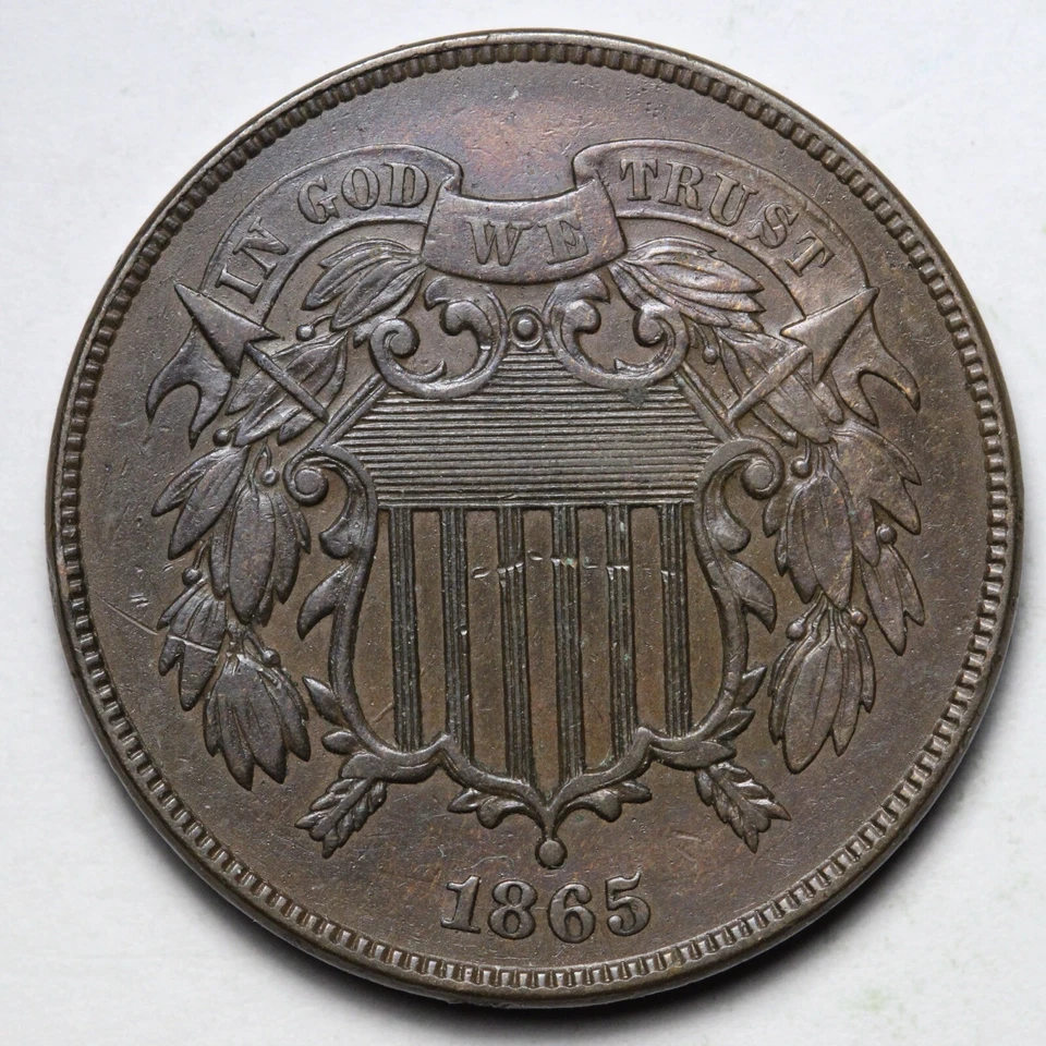 1865 Two Cent Piece UNC *UNCIRCULATED* MS E129 GUMY - Image 1 of 2