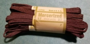 Vintage Mercerized 27" Brown # 44 Shoe laces One Dozen Pair Made in USA - Picture 1 of 4