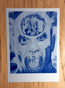 Mars attacks 2017 CYAN printing plate card 22 HEADSHOT - Picture 1 of 2