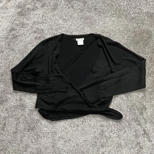 Worthington Sweater Cardigan Girls XL Black Shiny Glitter Knot Bottom Youth - Picture 1 of 7