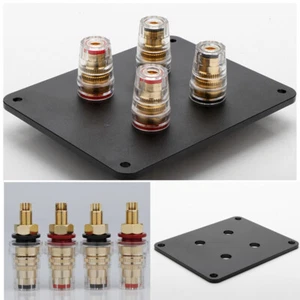 Preffair Audio Speaker Wall Face Plate 4 Terminal Binding Posts for Banana Plugs - Imagen 1 de 11