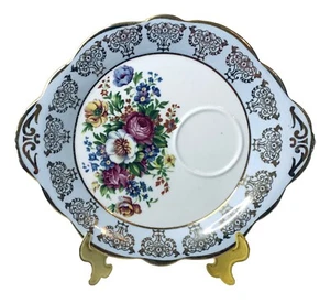 Regency China LTD England Blue Floral Bone China Snack Plate - Picture 1 of 7