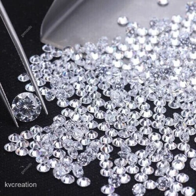 Flawless 50 Pcs Synthetic 1 mm Moissanite CERTIFIED VVSI D Color Round Cut - Image 1 of 4