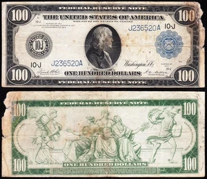 *RARE* 1914 $100 KANSAS CITY Federal Reserve Note! FREE SHIPPING! J236520A - Picture 1 of 3