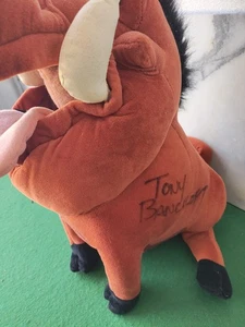 Vintage 90s Disney Pumbaa Plush Lion King Large 16" signed By Tony Bancroft  - Picture 1 of 7