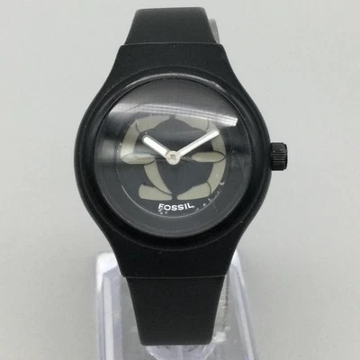 Fossil Big Tic JR-7182 Watch Women 31mm Black Silicone Strap 50M New Battery - image 1 of 4