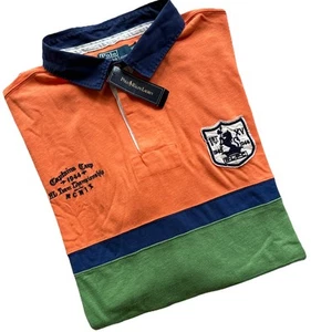 Polo Ralph Lauren Orange Rugby Shirt 3XLT TALL Vintage 90s Captains Cup MSRP$155 - Picture 1 of 15
