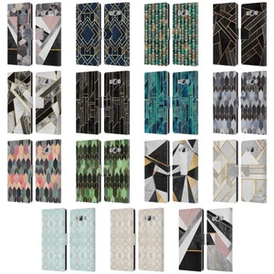 ELISABETH FREDRIKSSON GEOMETRIC PATTERN LEATHER BOOK CASE FOR SAMSUNG PHONES 3 - Picture 1 of 18