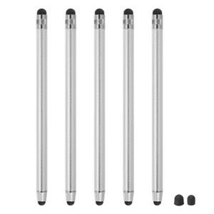 5pcs Stylus Pens for Touch Screens with 2 Extra Tips Silver - Zdjęcie 1 z 7