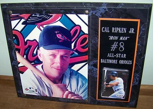 1999 CAL RIPKEN IRON MAN BALTIMORE ORIOLES ALL-STAR PLAQUE BASEBALL CARD DIAMOND - Picture 1 of 2