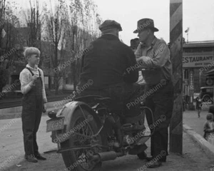 Biker On Old Motorcycle 1930's Vintage 8x10 Reprint Of Old Photo - Picture 1 of 1