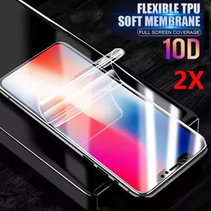 2X Hydrogel Film Full Coverage Screen Protector For Samsung iPhone 15 16 Pro Max - Picture 1 of 14