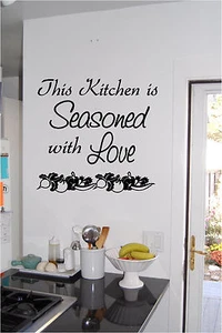 This Kitchen Is Seasoned With Love Wandaufkleber Wandbild Küche Deko Schild - Bild 1 von 2