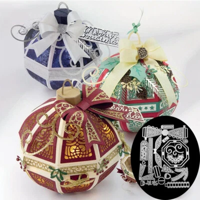 Christmas Bauble Gift Box Metal Cutting Dies Stencils Embossing DIY Paper Crafts - Image 1 of 4