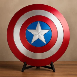 24" Aluminum Captain America Shield – Full-Scale Metal Prop Replica for Cosplay - Picture 1 of 5