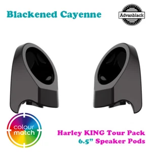 Blackened Cayenne King Tour Pack 6.5" Speaker Pods for 14+ Harley Street FLHX - Picture 1 of 5