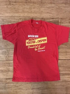 vtg 80s SHREDDED WHEAT CEREAL BREAKFAST AT BRINK NIAGRA FALLS NY RED t-shirt XL - Picture 1 of 5