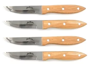 4er Jim Beam Steakmesser Set Messer Küchenmesser Holzgriff Steak Knife Edelstahl - Bild 1 von 1