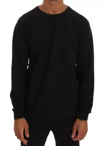 Daniele Alessandrini Negro Cuello Redondo Algodón Jersey Hombre Suéter Auténtico - Imagen 1 de 6