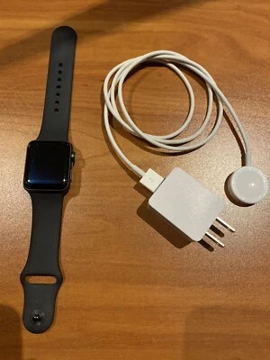 Apple Watch Series 3 38mm Space Gray Aluminum Case Black Sport Band Smart Watch - Image 1 of 4