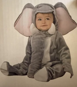 Infant Halloween Costume Gray Elephant  0-6 Months 2 Piece NEW! - Picture 1 of 4