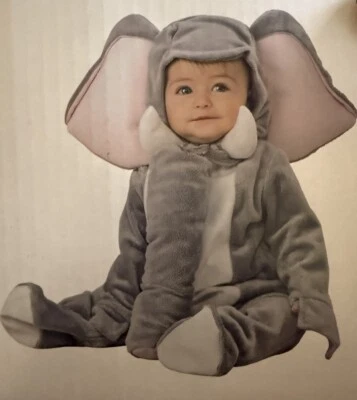 Infant Halloween Costume Gray Elephant  0-6 Months 2 Piece NEW! - Image 1 of 4