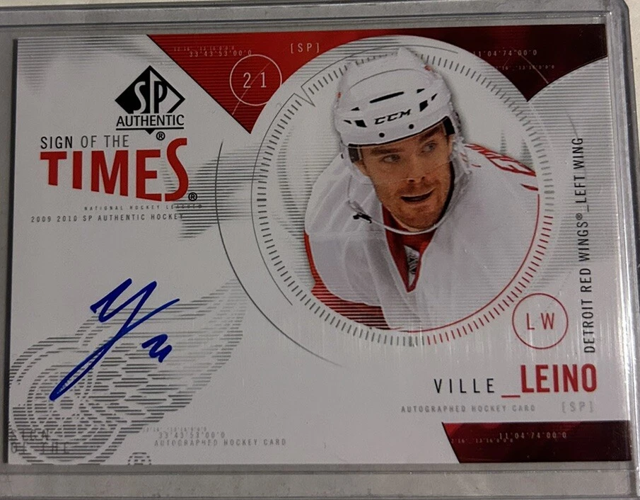 2009-10 SP Authentic Sign of the Times Ville Leino #ST-VL Rookie Auto Autograph - Image 1 of 2