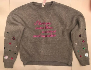 Justice Girls Sweater With Sequin Cup Cakes Unicorn Size 10 - Picture 1 of 4