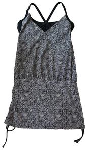 Discontinued Athleta Laguna Side Tie Scrunch Tankini Swim Top Black White 36 B/C - Picture 1 of 7