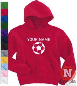 Personalised Football Hoodie kids Hoody cool fun activity sports activewear - Picture 1 of 13