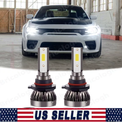 For 2015 - 2021 Dodge Charger - 2pc LED Headlight Kit Bulbs 9005 6000K White - Image 1 of 4