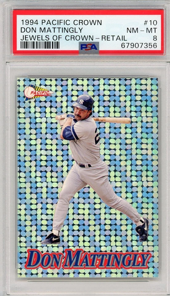 1994 Pacific Crown Jewels Of The Crown #10 DON MATTINGLY PSA 8 NM-MT Yankees HOF Foto 1 de 2