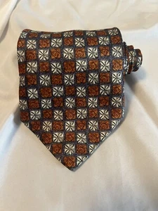 Ketch Bronze/Silver/Gray Checkered 100% Polyester Tie Necktie 57"x3.75" - Picture 1 of 8
