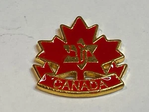 JCC Maccabi Equipo Juvenil Judío Alfiler Solapa Deportiva Canadá Hoja de Arce Roja Hebreo Judío - Imagen 1 de 2
