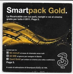 2011 - TRE - SMARTPACK GOLD - CD E USIM DI PROMOZIONE - SCADUTE - PER COLLEZIONE - Picture 1 of 2