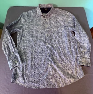 Men’s Original Penguin Navy Flowers Heritage Slim Fit Button Down Shirt 16-32/33 - Picture 1 of 10