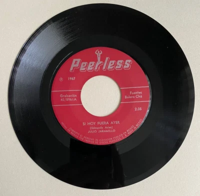 JULIO JARAMILLO -SI HOY FUERA AYER/MIS NOCHES SIN TI - 1967 MEXICAN 7¨SINGLE Foto 1 de 3